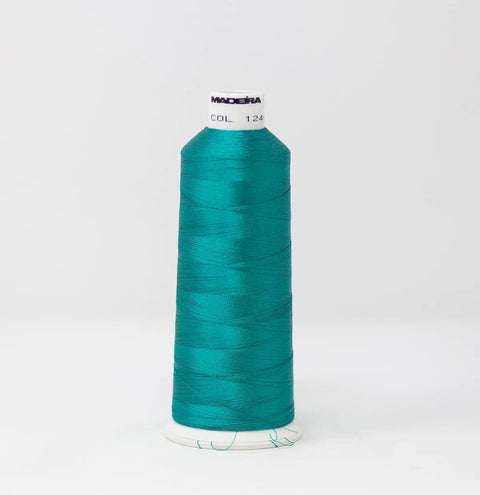 Madeira Rayon 1246 Teal Green Embroidery Thread 5500 Yards