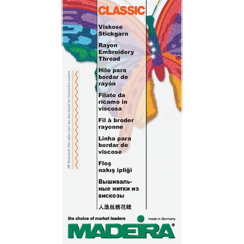 Madeira Rayon Embroidery Thread Color Card